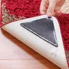 Carpets 1 / 4pcs tapis tapis de tapis Triangle Mat de caoutchouc autocollant autocollant non glissable en silicone lavables