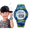 Coobos Children Watch Navy Blue Camouflage Kids Watch Sport Led Digital Watch Waterproof Luminous Watches For Student Boys Girls 240514