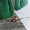 Mode sieraden ontwerper armbanden v Golden Open gevleugelde Ladybug hoogwaardige dik vergulde 18k armband voor dames ins -stijl veelzijdige eenvoudige en prachtige agaatschelpen