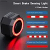 Alarmsystemen WSDCAM Bicycle Lights Intelligent Alarm Anti-diefstal Inbreker Tail Lights Remote Regel Flash Bicycle Apparatuur Vibratie Alarm WX