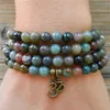 Beaded Halsband 6mm Indian Agate Color Stone 108 Jewelry Stone Mara Armband Spirit Xizang Manual Buddhism Spirit Religion D240514