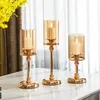 Candle Holders Metal Holder Glass Vase Dining Table Decoration Modern Home Wedding Candlestick