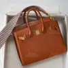 12A Mirror quality luxury Classic Designer Bag woman handbag Genuine leather patchwork crocodile all handmade brown 25cm Large capacity tote commuter satchel bag