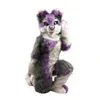 2024 Performance Purple Grey Fox Dog Husky Mascot Costumes Cartoon Carnival Hallowen Performance Unisex Fancy Games Outfit Outdoor Advertising Outfit Suit
