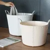 Sac à linge ménage simple panier en plastique rond simple maison portable rangement grand seau de bain