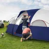 Tenten en schuilplaatsen Camping Tent Weerbestendige familie 5 Grote gaasvensters Dubbel gelaagd met scheidingsgordijnen Portable Bagq240511