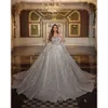 Glamoureuze bal trouwjurk lieverd glanzende pailletten aanvragers parels backless kapel jurk op maat gemaakte gewaad despecisl