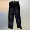 Calça de moletom preta para homens mulheres calças retas corredas de goleador de cordão