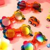 Solglasögon barnsblomma solglasögon regnbågen färgglada söta runda barns glasögon barn pojkar och flickor utomhusaktiviteter D240514