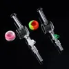 Partihandel Mini Nector Collector Kit 10mm 14mm med Titanium Nail Quartz Tips Small Hookahs NC Kits Dab Dabber Dish Glass Pipe Bongs NC17