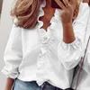 Blouses pour femmes Blouse Ruffles en V Volon V Pillum