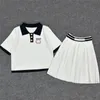 Lettre brodée Polo Polo jupes Two Piece for Women Designer Knits T-Shirt Top Robe Casual Suit