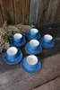 Tazze piattiere incredibili caffè arabo greco turco tazza blu 6 persone blu 6 persone