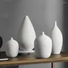 Vases White Ceramic Vase Decoration Creative Modern Minimalim Living Room Dining Table Fleur Instrument Home Soft