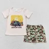 Set di abbigliamento ragazzi a maniche corte estate Dio benedica il vestito degli Stati Uniti RTS per bambini vestiti per bambini boutique all'ingrosso in stock kid