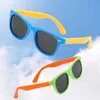 Lunettes de soleil mignons lunettes de soleil rétro silicone pour enfants filles et garçons de soleil doux pour enfants UV400 Anti Blue Light Sunglasses D240514