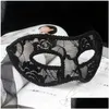 Party Masks Black Red White Women Y Lace Eye Mask för Masquerade Halloween Venetian New Q0806 Drop Delivery Home Garden Festive Suppli Otrsg