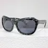 24SS Projektantki Swing okulary przeciwsłoneczne Spra27 Okulary przeciwsłoneczne dla kobiet czarne, bardzo duże prostokątne rama octanowa łupka szare soczewki nowe dama