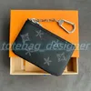 Vintage Mens high quality black purse designer bag classic small zippy wallets coin purse mini keychain Card Holders Leather luxury lady Key pouch with box change bag