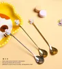 Spoons Creative Stainless Steel Spoon Cherry Blossoms Coffee Dessert Christmas Gifts Tableware Decoration Tea
