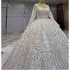 Robes de mariée à balle Appliques Perls Sequins Sleeves Court Robe Court Backless Back Bridal Personnalisé Robe de Special