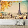Wandteppiche Eiffelturm Muster Romantische Atmosphäre Schlafzimmer Hintergrund Tuch Haus Dekoration Hinterzimmer Wohnzimmer Wandwandel