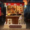 Mimarlık/DIY House Sushi Shop House Bebek Evi Mini Kit DIY El Yapımı Montaj Modeli Bina Odası Yatak Odası Dekorasyonu 3D Bulma Bulma Kız Oyuncak Hediyesi