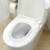 Toalettstol täcker 10 st/set icke-halkpasserbar vattentät premium individuellt lindad bärbar elastisk rembadrum rent