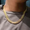 Hiphop sieraden bling 12 mm VVS Moissanite Diamond Iced Out Necklace Sliver Moissanite Chain Cuban