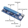Datorgränssnittskortstyrenheter Ver 006C PCIe 1x till 16x Express Graphic PCI-E Riser Extender 60cm USB 3.0 SATA 6PIN POWER CARD FO OTO0C