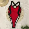 Kobiety stroju kąpielowego One Piece Swimsuit 2024 Seksowne kobiety Summer Bikini High Taist Thong Monokini Swimming Suit Bathing Beachwear