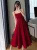 Casual Dresses Fashion Spaghetti Strap Red Graduation Women Elegant Backless Evening Party Birthday Club Vestidos