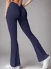 Spring And Summer Womens Flare Cross Style Soft High Waist Trousers Sports Leisure Yoga Milk Silk Material 240513