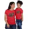 ファミリーマッチ衣装ファッションファミリールックママミニプリントTシャツ母と娘の服ママベビーガールズボーイズトップサマーファミリーマッチ衣装T240513