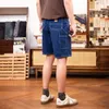 Röd tornado denim snickare kort retro arbetskläder stil herr målare jean shorts 240514