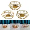 Candle Holders 3D Geometric Gold Polished Tealight Holder Table Top Centerpieces Weddings Event Party Decor Candleholder Stand