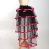 Cosplay Red Tulle Tutu Etek Bustle Kostüm Kadınlar Gotik Viktorya dönemi Steampunk Black Black etek Beyaz/Kırmızı/Mor #54XK