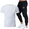 Tracksuits voor heren zomer korte mouw t-shirt zweetpak vintage katoenen T-stukken joggen broek voor mannelijke sport streetwear