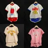 Zestawy odzieży 2024 Summer Korea Collection Boys and Girls Pure Cotton Casual Set Cute Baby Clothing D240514