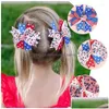 Bandanas Bandanas 20 Pcs Accessories Girl Hair Bow Clip Cute Clips Little Girls Baby Patriotic American Flag Wall Kids Bows Hairpin Dr Dh5Yi