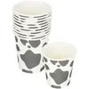 Dîner jetable 20pcs Party Paper Cup Decor Cow theme tass Impring Kids Birthday Supplies