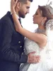 Romantic Deep V-neck Wedding Shiny Ball Bridal Gown Beading Floor-length Bride Dresses Vestidos De Novia