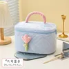Cosmetic Bags Women's Tulip Flowers Pouch Makeup Bag Ins Large Capacity Travel Corduroy Zipper Toiletry Portable Storage Box