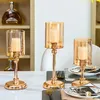 Candle Holders Metal Holder Glass Vase Dining Table Decoration Modern Home Wedding Candlestick
