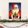 Décorations de Noël 5d diy ab veet toile peinture diamant peinture de neige santa art croix stitch mosaïque images artisan