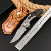 Top Quality H2551 High End Flipper Folding Knife VG10 Damascus Steel Blade Carbon Fiber with Damascus Steel Handle Outdoor Camping Hiking Survival EDC Pocket Knives