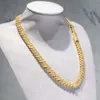 Echt lab gekweekte diamant Iced Out Hip Hop -sieraden voor mannen 12 mm 10k vaste gouden lab diamant Cuban Link Chain