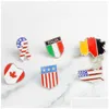 Pins Broschen Stifte Broschen Broschen Nationalflaggen Emaille Kanadisch Amerikanisch Deutsch Italienische Flagge Revers Pin Knopf Halsband Brosche Abzeichen Dhski