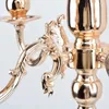 Candle Holders 5 Arms Crystal Candelabras Wedding Table Centrum Luksusowy Candelabrum Złoty metal do dekoracji domu 10 szt.