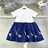 Top Babyrock Animaldruck Prinzessin Kleid Größe 90-160 cm Kinder Designer Kleidung Sommer Spleißdesign Girls Partydress 24may
